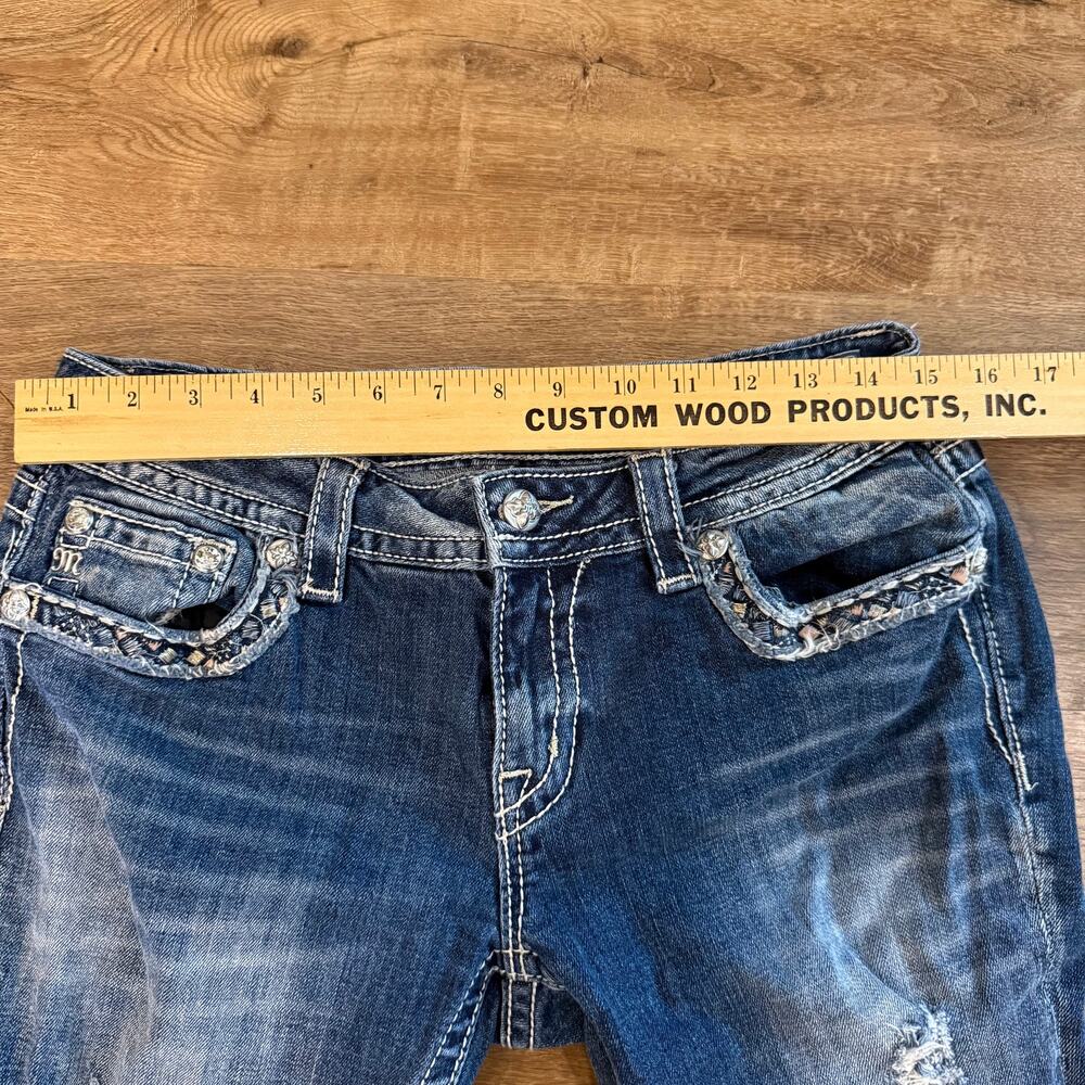 Miss Me Women's Straight Leg Jeans - Dark Blue - Picture 7 of 10